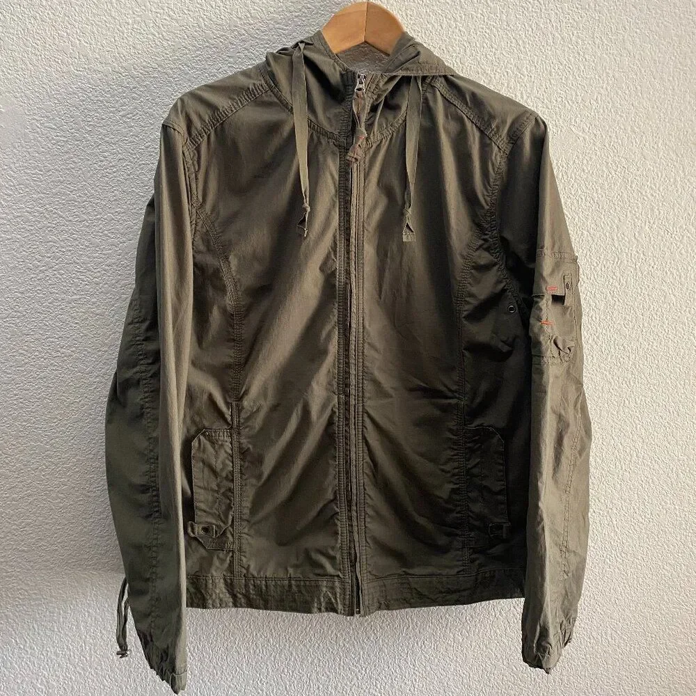 Eddie Bauer Field Jacket Green Color Hiking Outdoor Camping XL